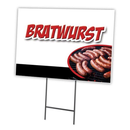 Signmission Bratwurst Yard Sign & Stake outdoor plastic coroplast window, C-1216-DS-Bratwurst C-1216-DS-Bratwurst